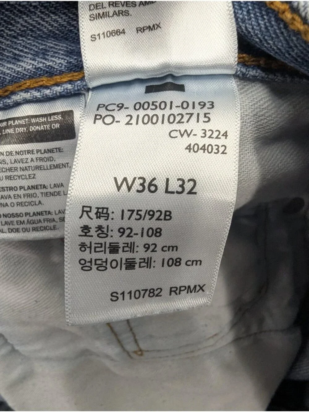 Levis 501 Jeans Mens 36x32 Blue Light Wash Straight Button Fly Denim Classic